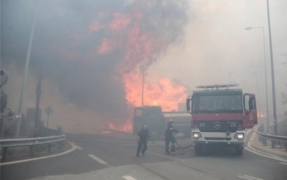 У Греції боряться із великою лісовою пожежею. Фото: Protothema.gr