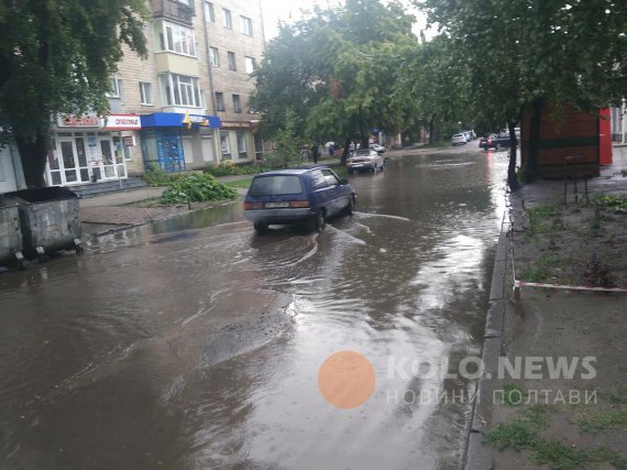 26 липня злива затопила одну з центральних вулиць Полтави
