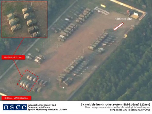 ОБСЄ зафіксувала скупчення військової техніки на Донбасі. Фото: Twitter