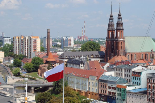 Вид на Ополе з Вежі П'ястів. 