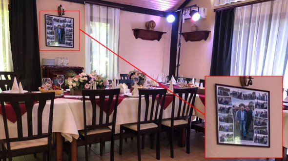 Зал ресторана украсили коллажем с фото Володмира Путина