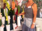 Еліна ­Виноградська зі своєю колекцією гладіолусів на виставці в Національному ботанічному саду імені Гришка