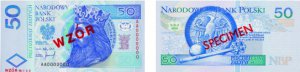 Нову банкноту номіналом 50 злотих ввели в обіг у середині липня 2018 року. 
