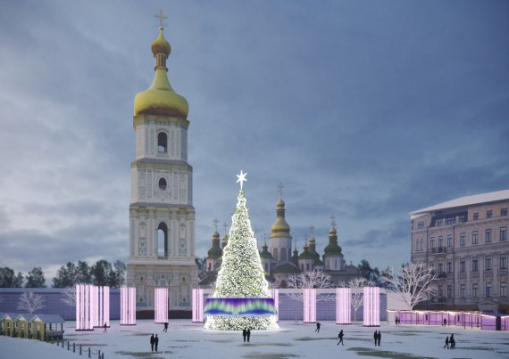 Главную елку в Киеве хотят стилизовать под северное сияние