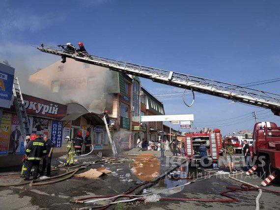 Пожежа на Центральному ринку в Полтаві