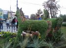 У Вінниці створили 2-метрових зелених трав'яних коней з 20 тисяч рослин