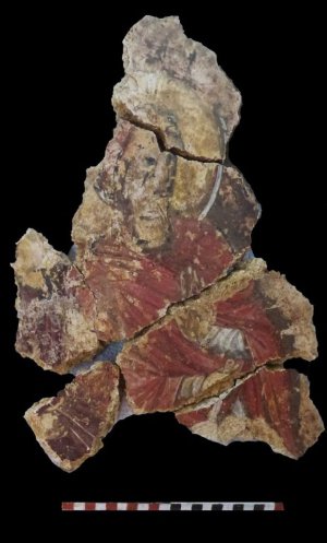 В церкви нашли фреску с изображением Иисуса Христа.