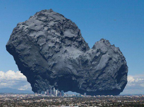Так выглядела бы комета над Лос-Анджелесом