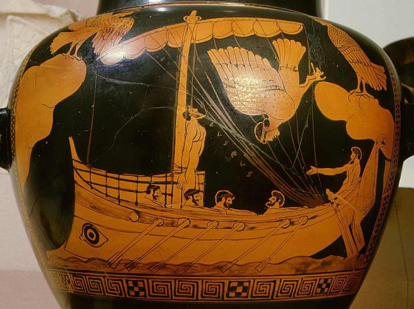Найденное в Черном море судно напоминает корабль Одиссея с "Вазы сирен"