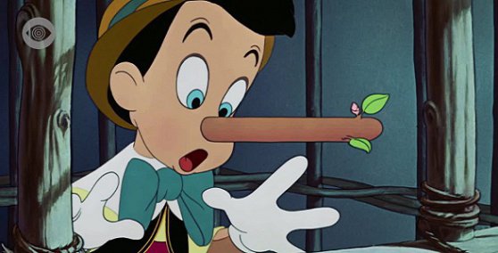 Головний герой мультфільму Волта Діснея за книгою "Пригоди Піноккіо" Карло Коллоді має ніс, який збільшується щоразу, коли персонаж бреше.