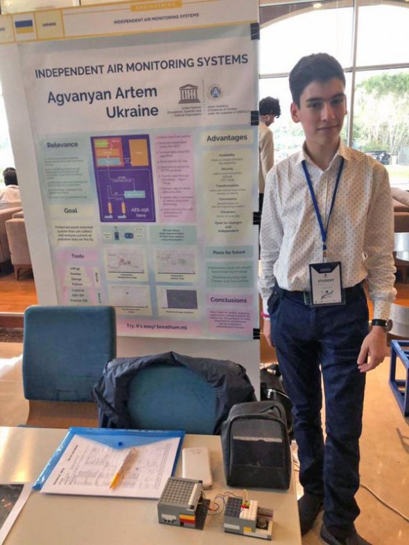 Артем Агванян получил бронзовую медаль на Международном конкурса научных проектов в Стамбуле за устройство Breathum.