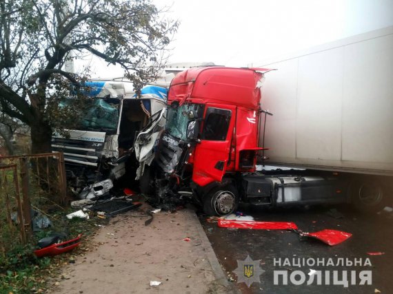 На Житомирщині зіткнулися автомобіль «Москвич 2141», вантажівки Scania та DAF