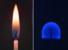 Сравнение горения свечи на Земле (слева) и в условиях микрогравитации, как, например, на МКС (справа). Фото: Википедия