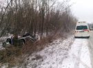 Донецкая область: пассажиры чудом выжили в иномарке, которая вылетела с дороги 