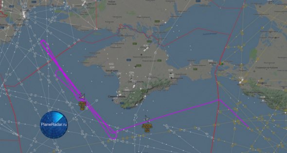 Над побережьем оккупированного Крыма два разведчика ВМС США осуществляли полеты