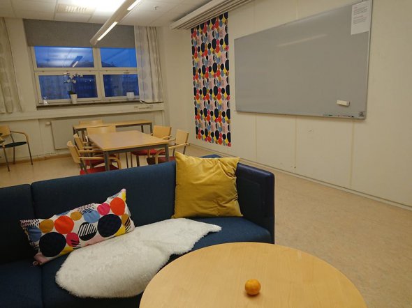 Навчальна кімната для студентів магістерської програми "Стратегічні комунікації" у Лундському університеті, кампус Гельсинборг. 
