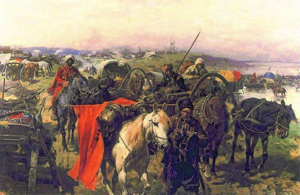 Картину ”Табір запорожців” польський художник Юзеф Брандт написав 1880 року