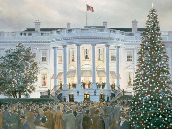 Вперше на вулиці ялинку прикрасили гірляндою у Вашингтоні перед Білим Домом у 1895 році. Фото: bolshoyvopros