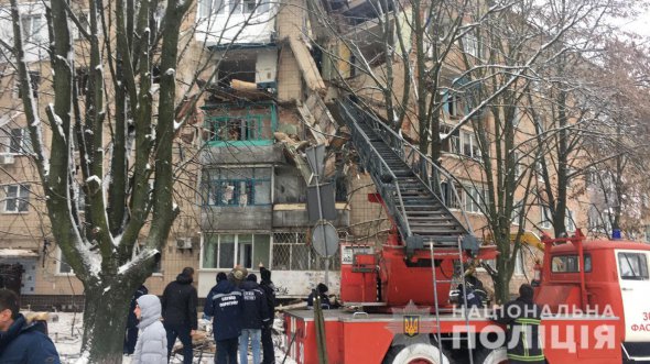 В результате взрыва в багатоповерхувци по ул. Садовой в Фастове Киевской области травмы получил мужчина