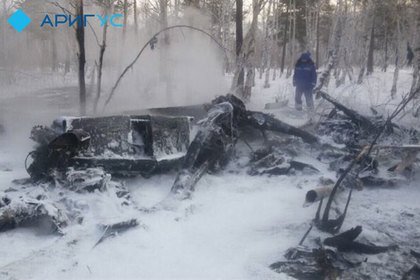 В Улан-Удэ разбился частный вертолет, 4 человека погибли. Фото: Twitter