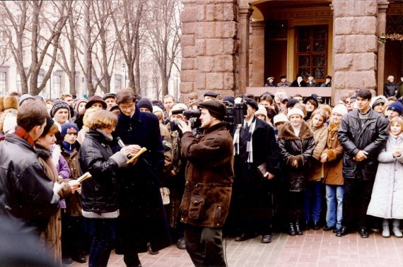 Съемки "Караоке на майдане" на столичном Крещатике, 1999 год 