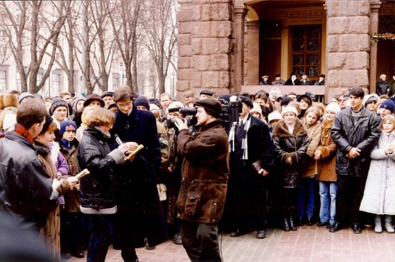 Съемки "Караоке на майдане" на столичном Крещатике, 1999 год