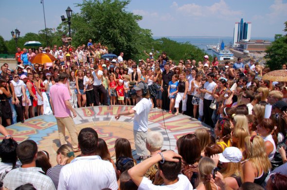 Съемки "Караоке на майдане" в Одессе, 2007 год