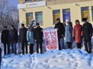  У місті Решетилівка на Полтавщині зліпили із снігу 6-метрову мапу України