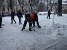 В центре Львова горел дом.