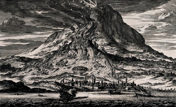 Під час виверження вулкана Етна на італійському острові Сицилія 1669 року загинули близько 17 тисяч людей