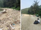 Одна семья очистила целый пляж