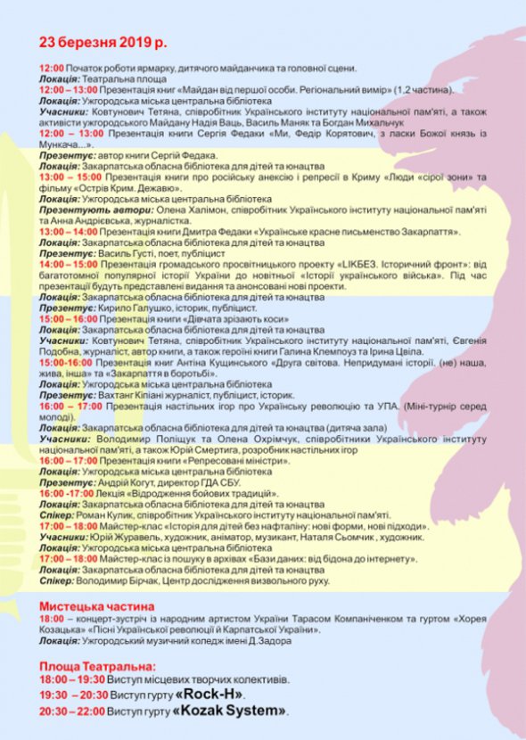 В Ужгороді 22-23 березня відбудеться фестиваль «Історія.UA»