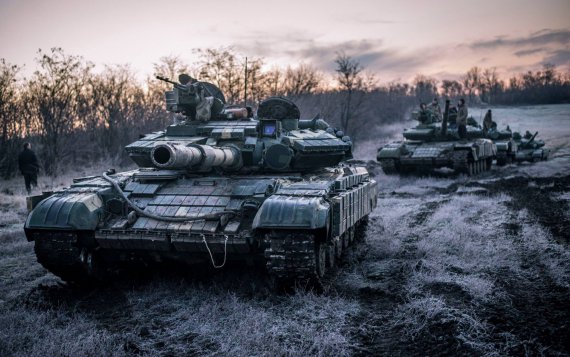 Танкисты 93-й бригады "Холодный яр" на учениях в Донбассе