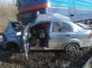 На залізничному перегоні Плетений Ташлик – Новоукраїнка   електропоїзд розчавив  Chevrolet Aveo. Водій легковика загинув