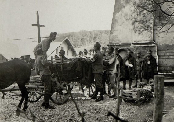 В селе Нижнив на Прикарпатье в 1915 году размещался австрийский госпиталь