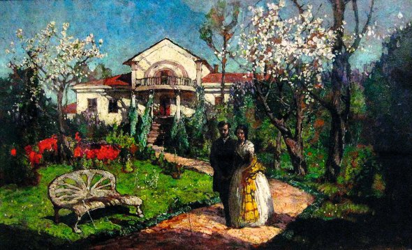 Художник Григорій Мясоєдов (1834–1911) на картині ”Весна” зобразив свою садибу в Полтаві. Прожив там понад 20 років і був похований біля дому