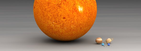Розміри планет відносно Сонця