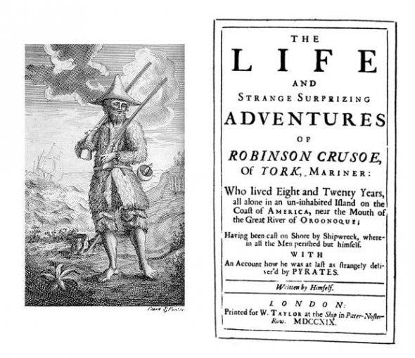 Вперше роман про Робінзона Крузо вийшов у 1719 році 
