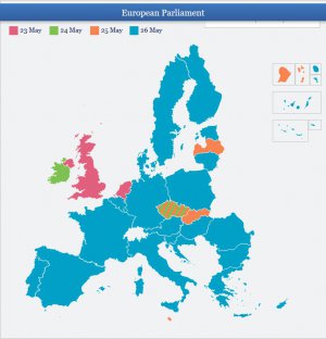 У країнах Євросоюзу 23 травня розпочались вибори до Європейського парламенту