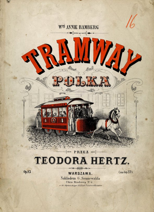 Кінний трамвай зображено на титульній сторінці нот польки ”Трамвай” Теодора Герца, виданої у Варшаві 1880-го. Того самого року такий транспорт почав курсувати по Львову