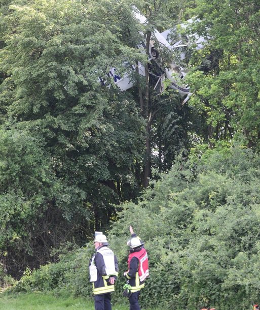 У Німеччині літак застряг на дереві. Фото: Bild