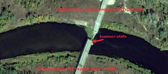 Карта мосту через Сіверський Донець