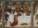 Як харчувались багатії в епоху Середньовіччя. Фрагменти з мініатюр.