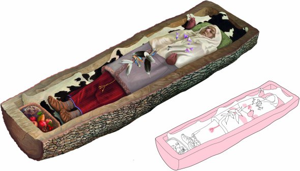 Реконструкція поховання жінки зроблена у Цюріху