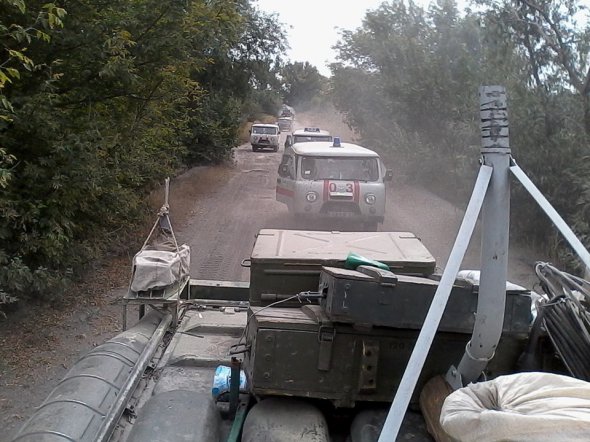 1 вересня 2014 року, рух колони з оточення з Лутугіно