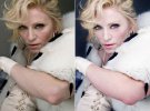Мадонна до та після обробки фото 