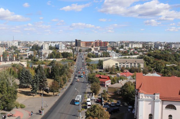 Панорама міста з дзвіниці преображенського собору 