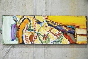 Картину з циклу ”Причетність” художниця Ганна Криволап намалювала під враженням від мозаїк Софії Київської