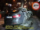 В Киеве на Борщаговской BMW влетел в столб и загорелся. Водитель - в реанимации