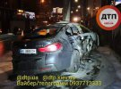 У Києві на Борщагівській   BMW влетів у стовп і загорівся. Водій - у реанімації